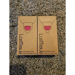 LastTissue Organic Pocket Tissues Lot Of 2 LastObject Facial Cotton Reusable RED